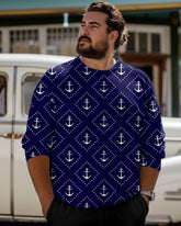 Geometric Barb Print Long-Sleeve Tee